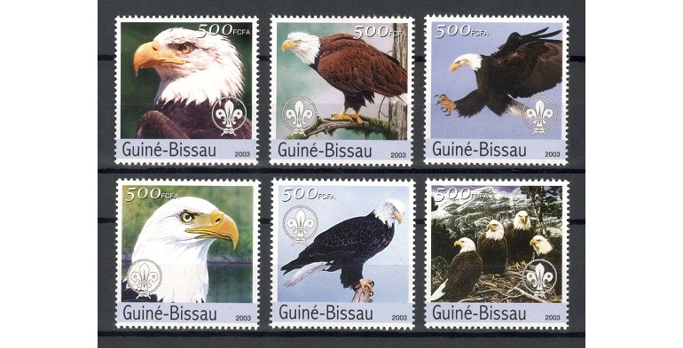 GUINEA BISSAU 2003 - PASARI DE PRADA - SERIE DE 6 TIMBRE - NESTAMPILATA - MNH / pasari632